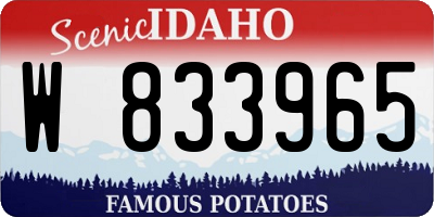 ID license plate W833965