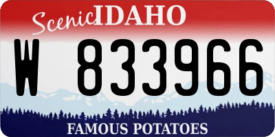 ID license plate W833966