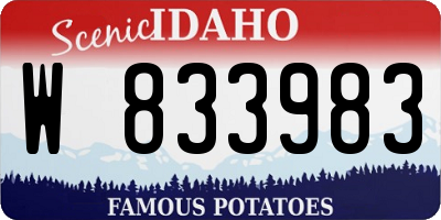 ID license plate W833983