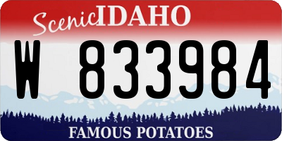 ID license plate W833984