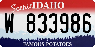 ID license plate W833986