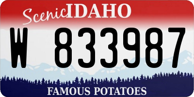 ID license plate W833987