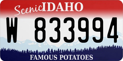 ID license plate W833994