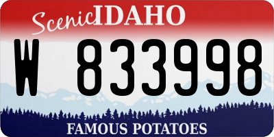 ID license plate W833998