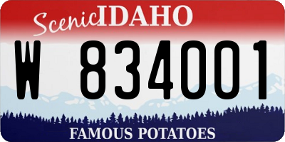 ID license plate W834001