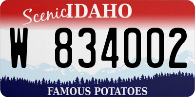 ID license plate W834002