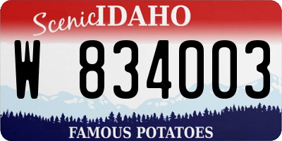 ID license plate W834003