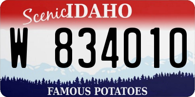 ID license plate W834010