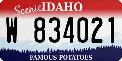 ID license plate W834021