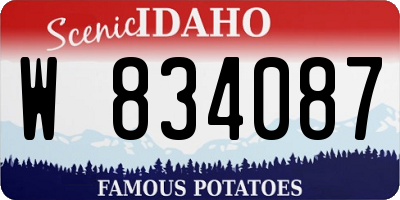 ID license plate W834087