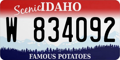 ID license plate W834092