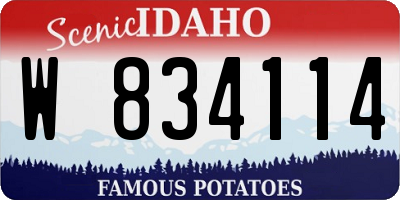 ID license plate W834114