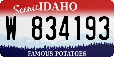 ID license plate W834193