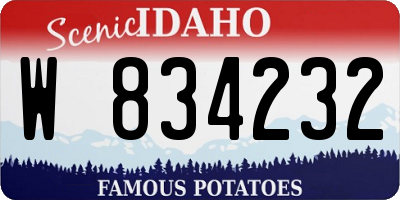 ID license plate W834232