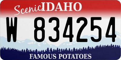 ID license plate W834254