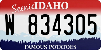 ID license plate W834305