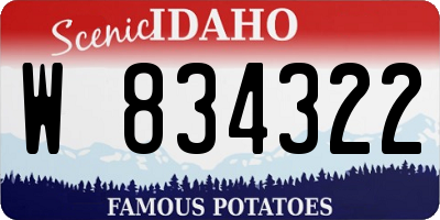 ID license plate W834322