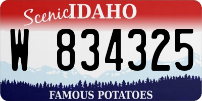ID license plate W834325