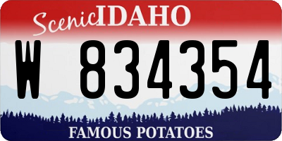 ID license plate W834354