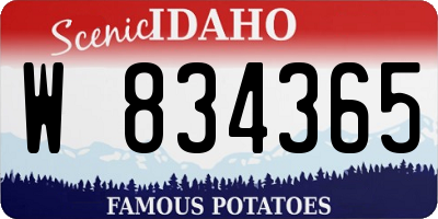 ID license plate W834365