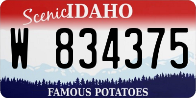 ID license plate W834375