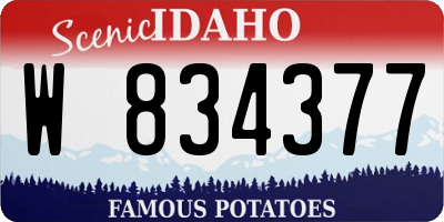 ID license plate W834377