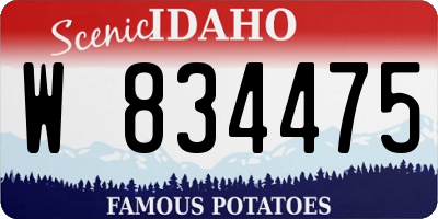 ID license plate W834475