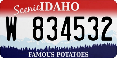 ID license plate W834532