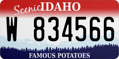 ID license plate W834566