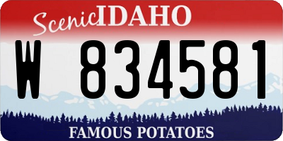 ID license plate W834581