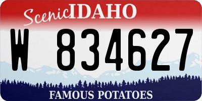 ID license plate W834627