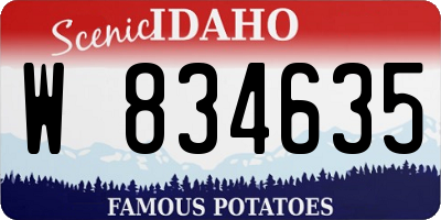 ID license plate W834635