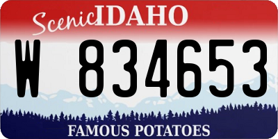 ID license plate W834653
