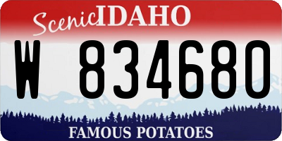 ID license plate W834680
