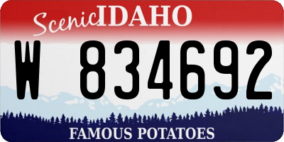 ID license plate W834692