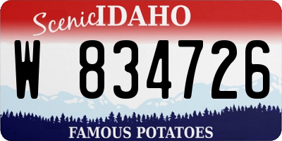 ID license plate W834726