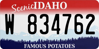 ID license plate W834762