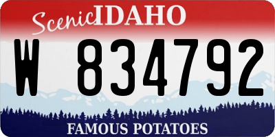 ID license plate W834792