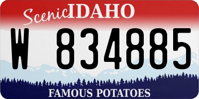 ID license plate W834885