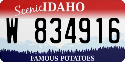 ID license plate W834916