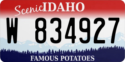 ID license plate W834927