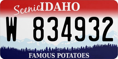 ID license plate W834932