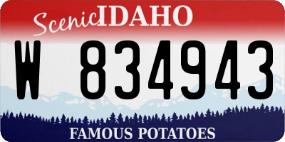 ID license plate W834943