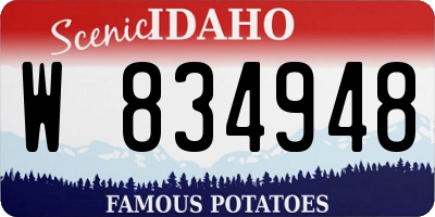 ID license plate W834948