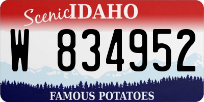 ID license plate W834952