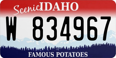 ID license plate W834967