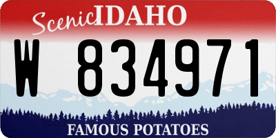 ID license plate W834971