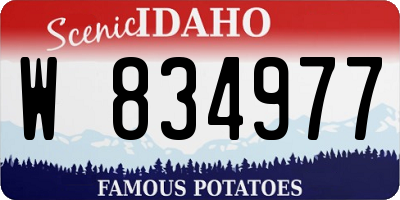 ID license plate W834977