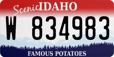 ID license plate W834983