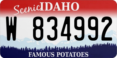 ID license plate W834992